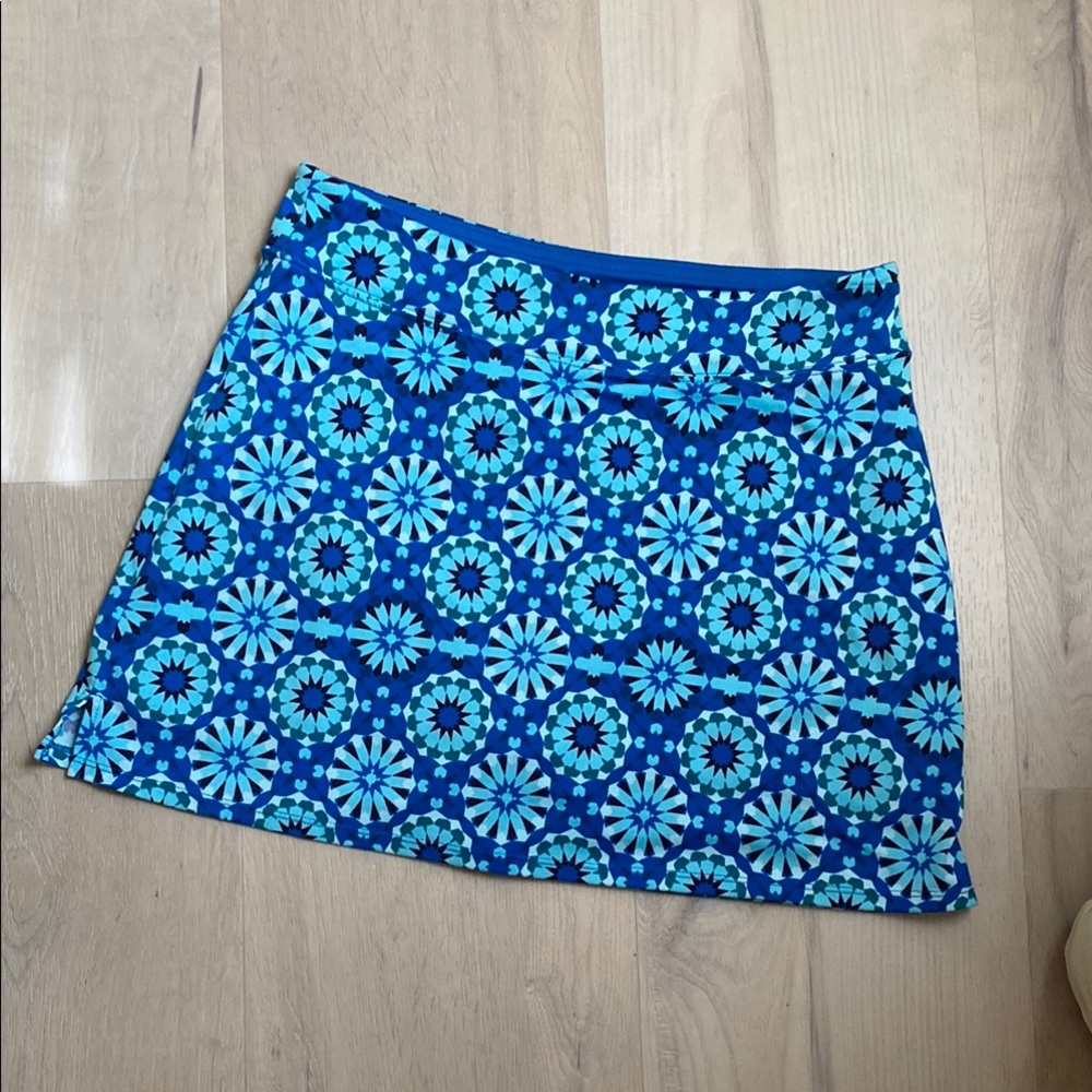 Tranquility Tennis Golf Pickleball Skort Skirt in Cobalt Blue/Green - Size S